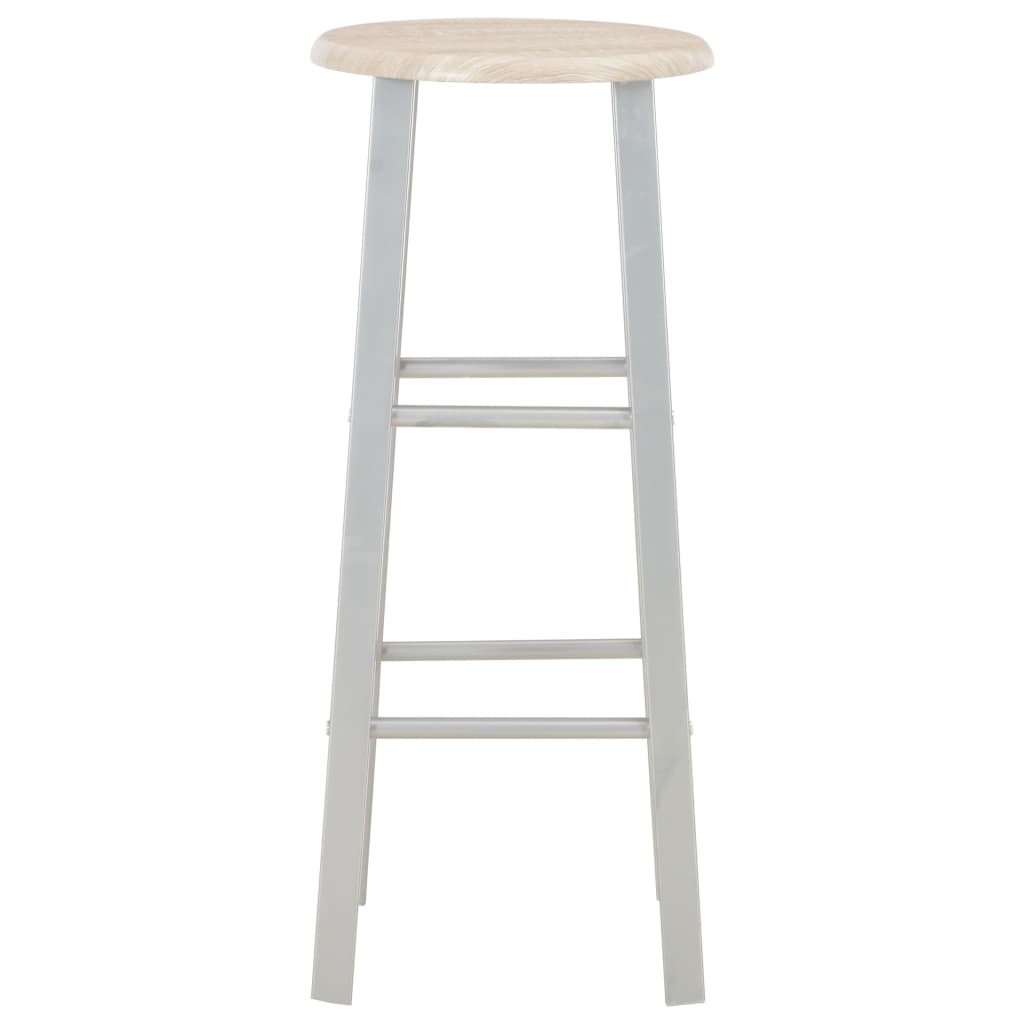 vidaXL Set mobilier de bar, 3 piese, lemn și oțel