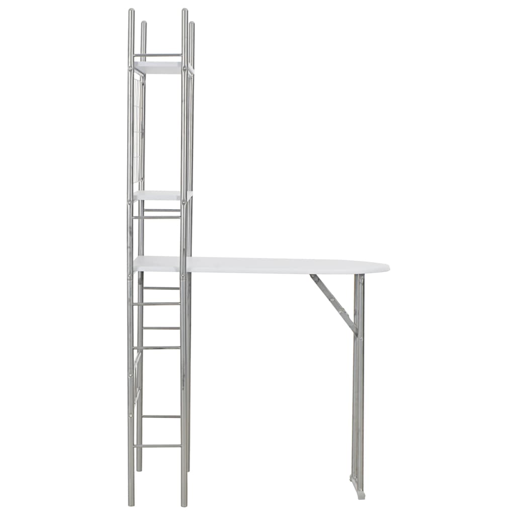 vidaXL Set mobilier bucătărie cu depozitare, 3 piese, alb, MDF și oțel vidaXL Set mobilier bucătărie cu depozitare, 3 piese, alb, MDF și oțel