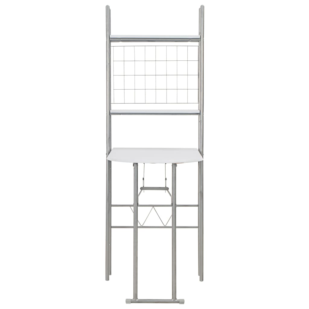 vidaXL Set mobilier bucătărie cu depozitare, 3 piese, alb, MDF și oțel vidaXL Set mobilier bucătărie cu depozitare, 3 piese, alb, MDF și oțel