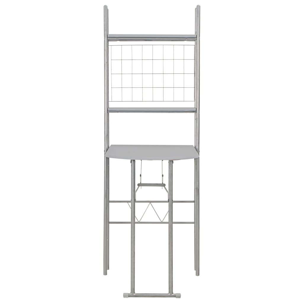 vidaXL Set mobilier bucătărie cu depozitare, 3 piese, gri, MDF și oțel vidaXL Set mobilier bucătărie cu depozitare, 3 piese, gri, MDF și oțel