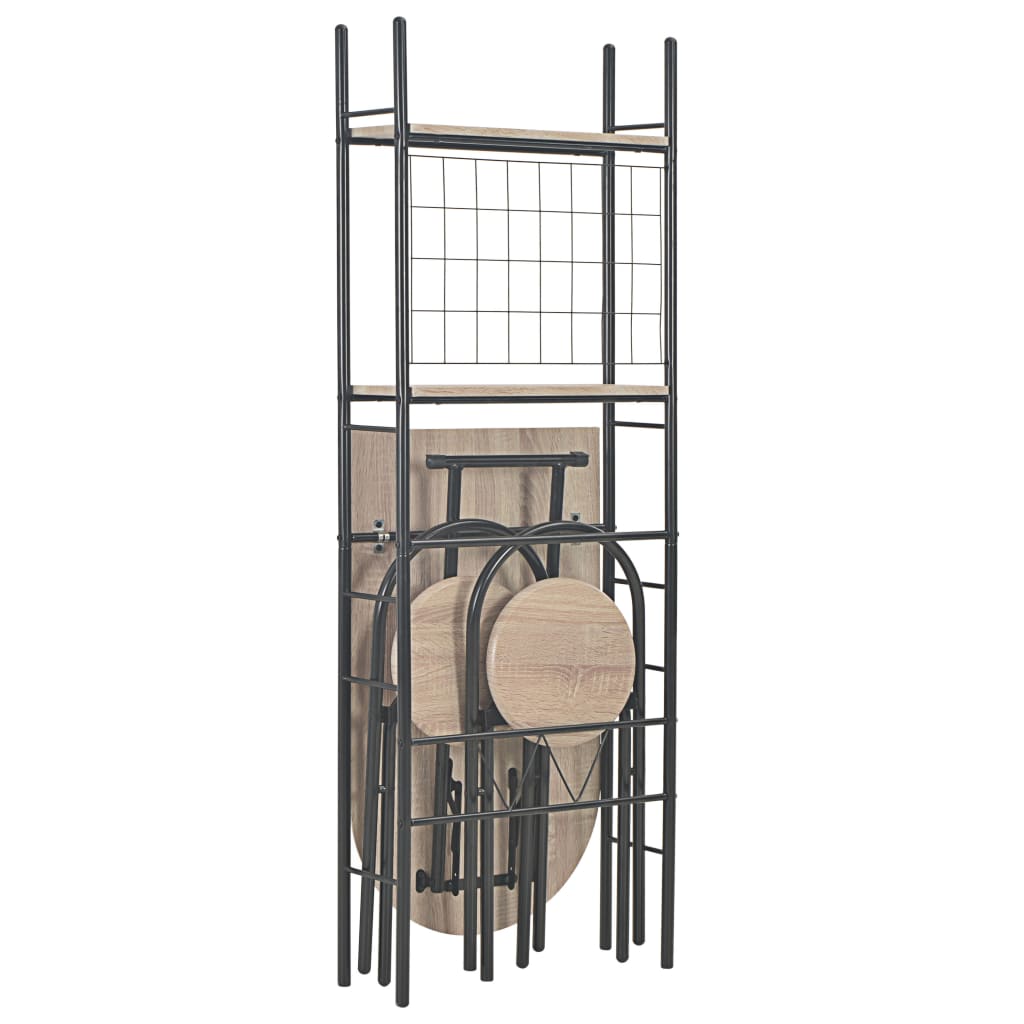 vidaXL Set mobilier bucătărie, suport depozitare, 3 piese, MDF și oțel vidaXL Set mobilier bucătărie, suport depozitare, 3 piese, MDF și oțel