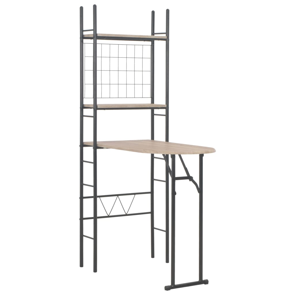 vidaXL Set mobilier bucătărie, suport depozitare, 3 piese, MDF și oțel vidaXL Set mobilier bucătărie, suport depozitare, 3 piese, MDF și oțel