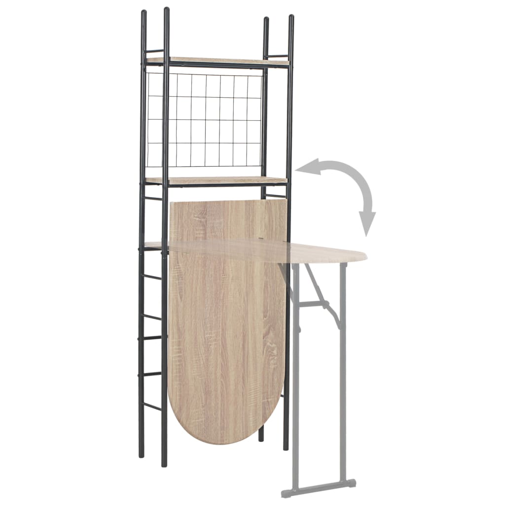 vidaXL Set mobilier bucătărie, suport depozitare, 3 piese, MDF și oțel vidaXL Set mobilier bucătărie, suport depozitare, 3 piese, MDF și oțel
