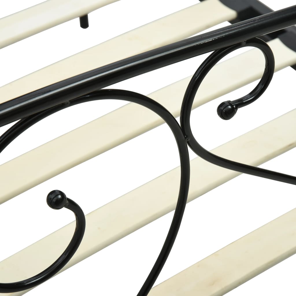 vidaXL Cadru de pat cu baldachin, negru, 140 x 200 cm, metal