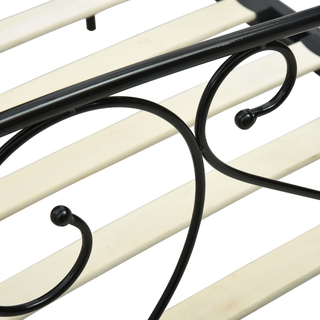 vidaXL Cadru de pat cu baldachin, negru, 160 x 200 cm, metal