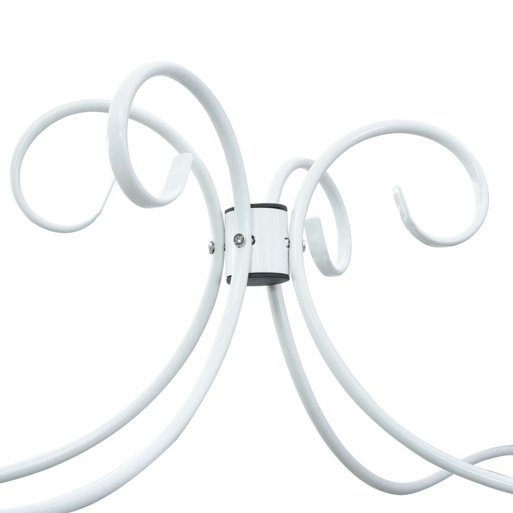 vidaXL Cadru de pat cu baldachin, alb, 180 x 200 cm, metal