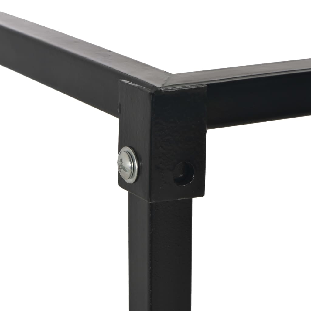 vidaXL Rastel lemne de foc, cu postament, negru, 37x37x113 cm, oțel vidaXL Rastel lemne de foc, cu postament, negru, 37x37x113 cm, oțel
