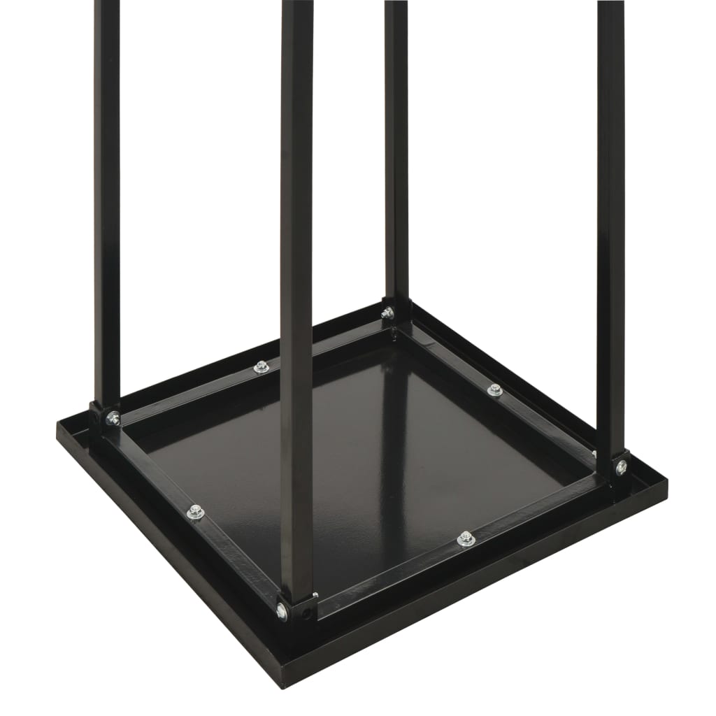 vidaXL Rastel lemne de foc, cu postament, negru, 37x37x113 cm, oțel vidaXL Rastel lemne de foc, cu postament, negru, 37x37x113 cm, oțel