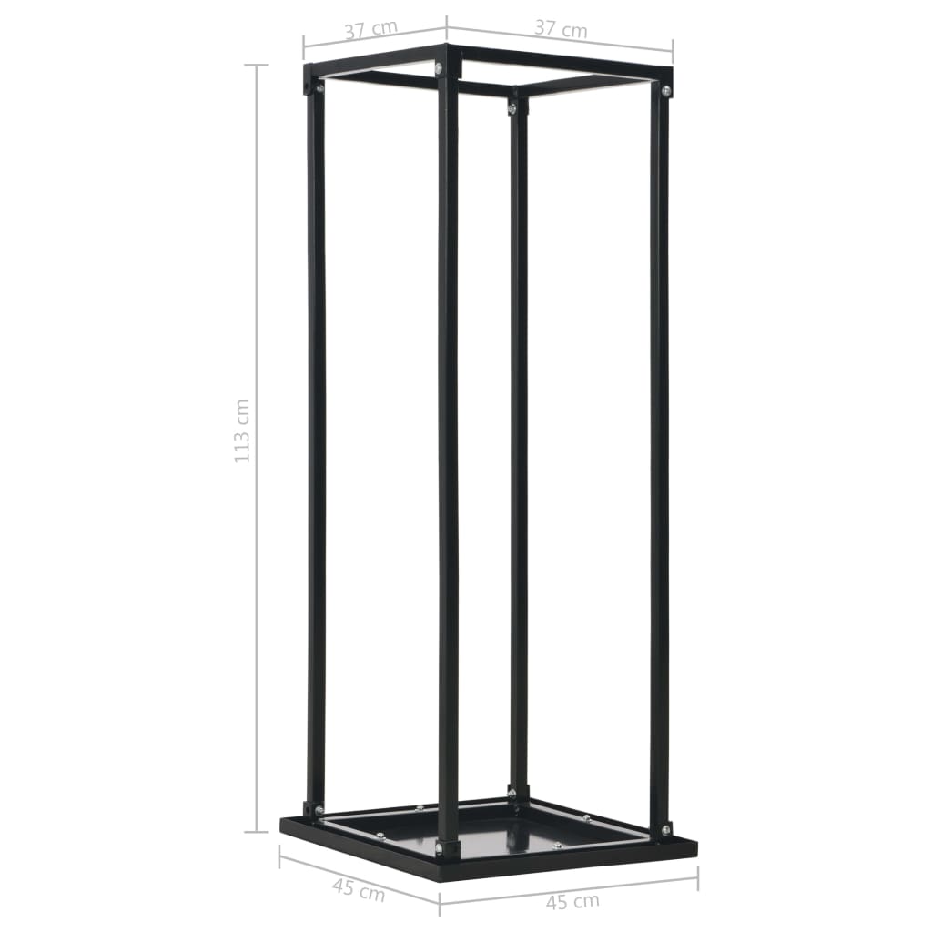 vidaXL Rastel lemne de foc, cu postament, negru, 37x37x113 cm, oțel vidaXL Rastel lemne de foc, cu postament, negru, 37x37x113 cm, oțel