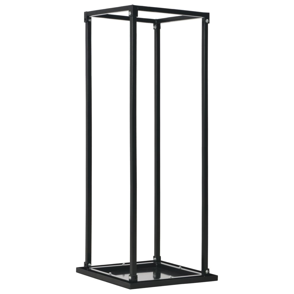 vidaXL Rastel lemne de foc, cu postament, negru, 37x37x113 cm, oțel vidaXL Rastel lemne de foc, cu postament, negru, 37x37x113 cm, oțel