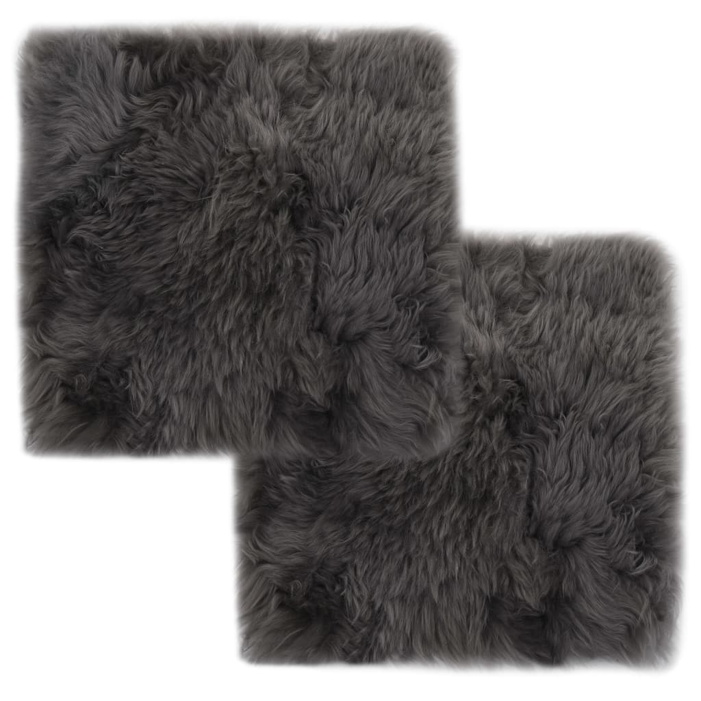 vidaXL Învelișuri scaun 2 buc. gri deschis 40x40cm piele oaie naturală vidaXL Învelișuri scaun 2 buc. gri deschis 40x40cm piele oaie naturală