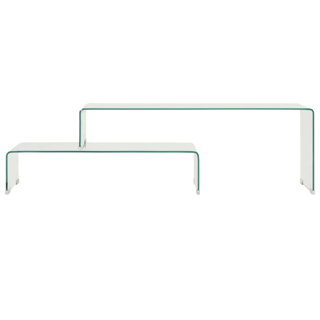 vidaXL Set măsuțe de cafea, 2 piese, 90x30x20/110x30x40 cm, sticlă