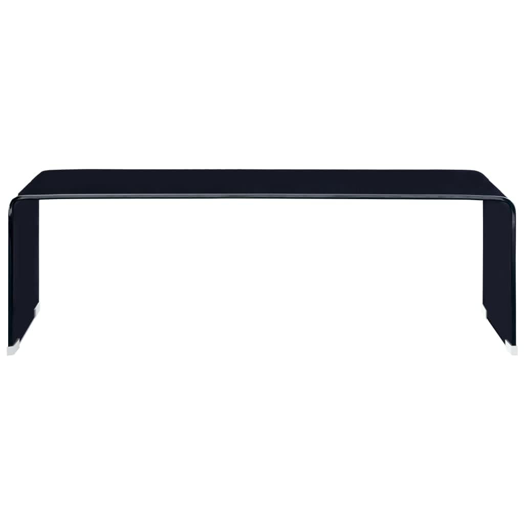 vidaXL Măsuță de cafea, negru, 98x45x31 cm, sticlă securizată