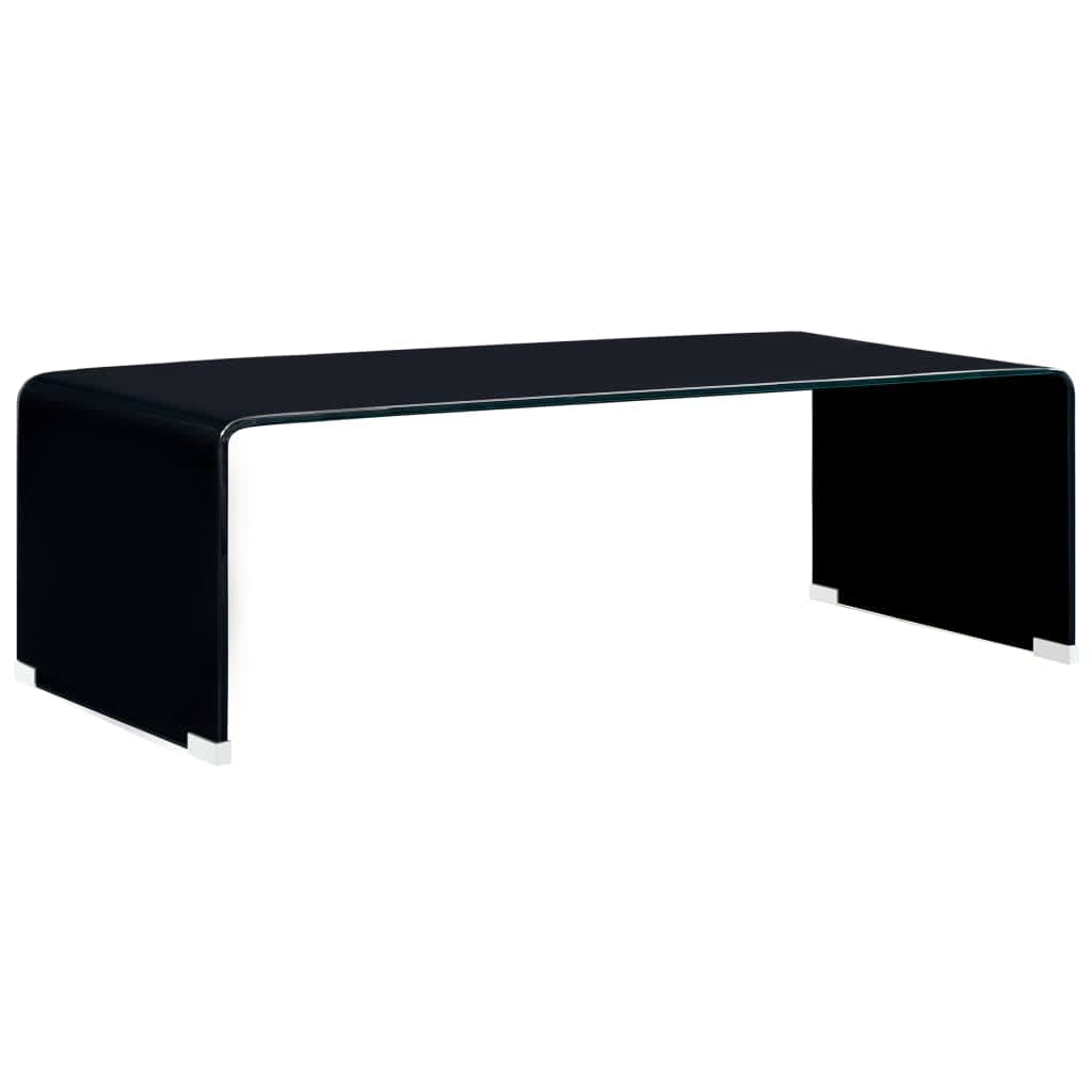 vidaXL Măsuță de cafea, negru, 98x45x31 cm, sticlă securizată