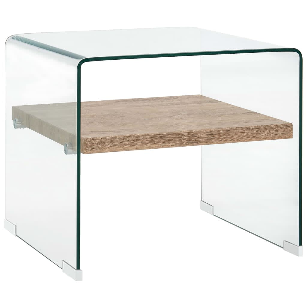 vidaXL Măsuță de cafea, transparent, 50x50x45 cm, sticlă securizată
