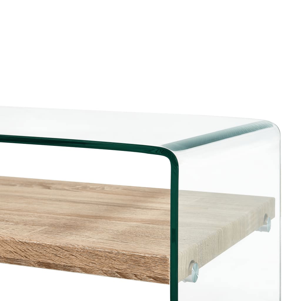 vidaXL Măsuță de cafea, transparent, 98x45x31 cm, sticlă securizată