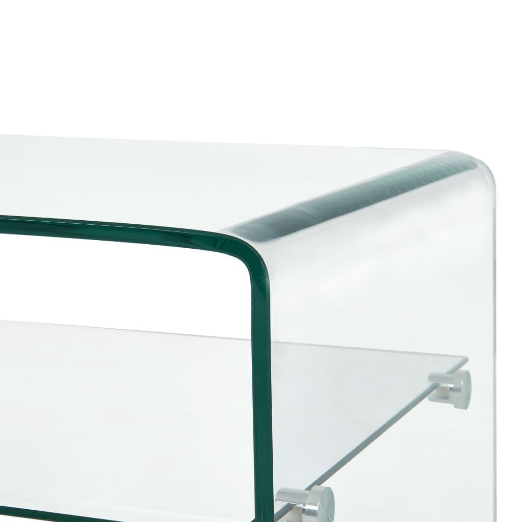 vidaXL Măsuță de cafea, transparentă, 98x45x31 cm, sticlă securizată