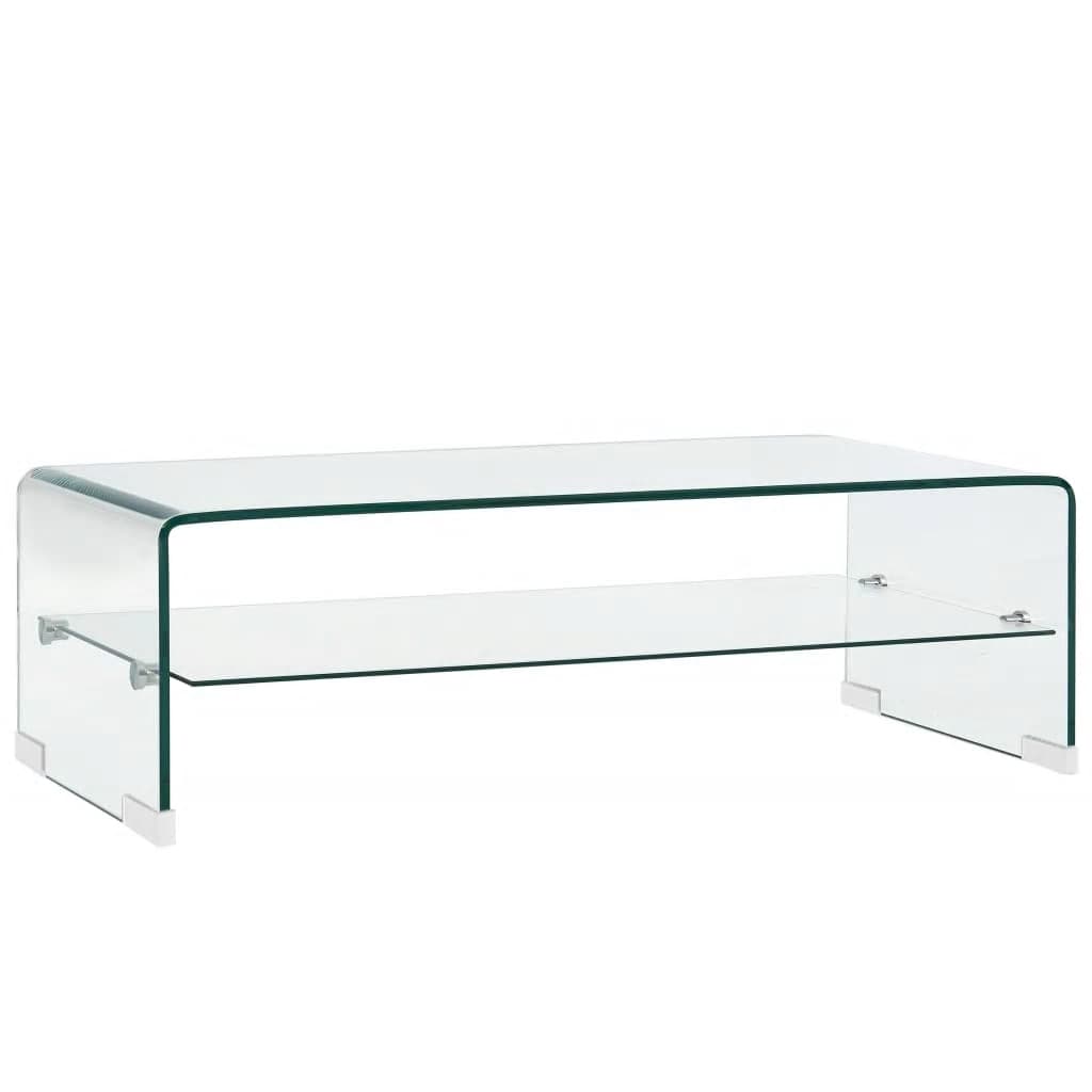 vidaXL Măsuță de cafea, transparentă, 98x45x31 cm, sticlă securizată