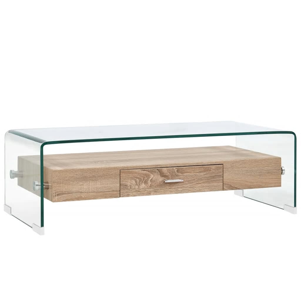 vidaXL Măsuță de cafea, transparent, 98x45x31 cm, sticlă securizată