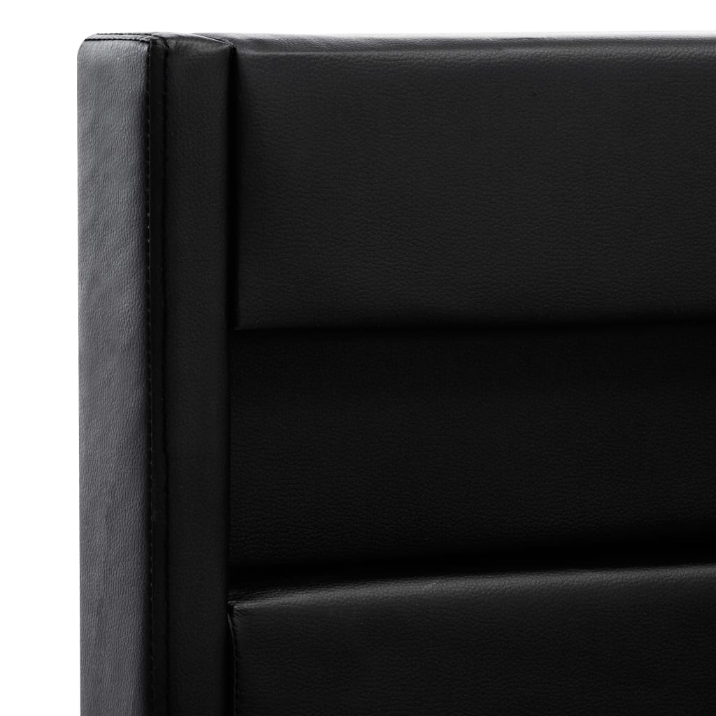 vidaXL Cadru de pat cu LED, negru, 140 x 200 cm, piele ecologică