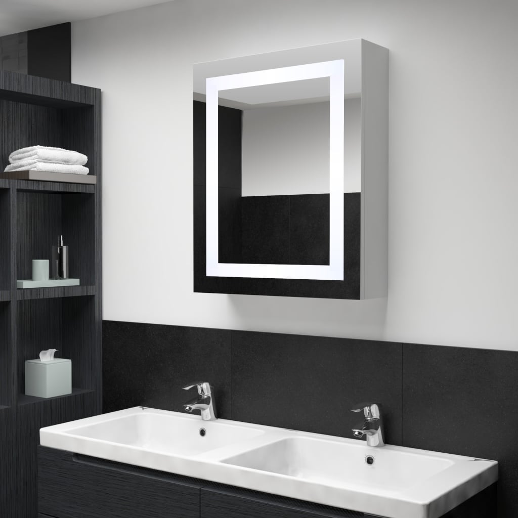 vidaXL Dulap de baie cu oglindă și LED-uri, 50 x 13 x 70 cm vidaXL Dulap de baie cu oglindă și LED-uri, 50 x 13 x 70 cm