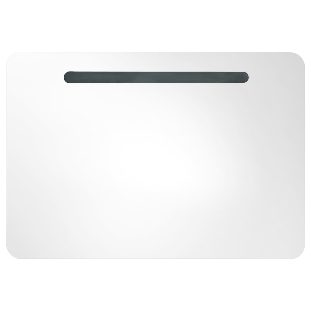 vidaXL Dulap de baie cu oglindă și LED, 80 x 9,5 x 55 cm