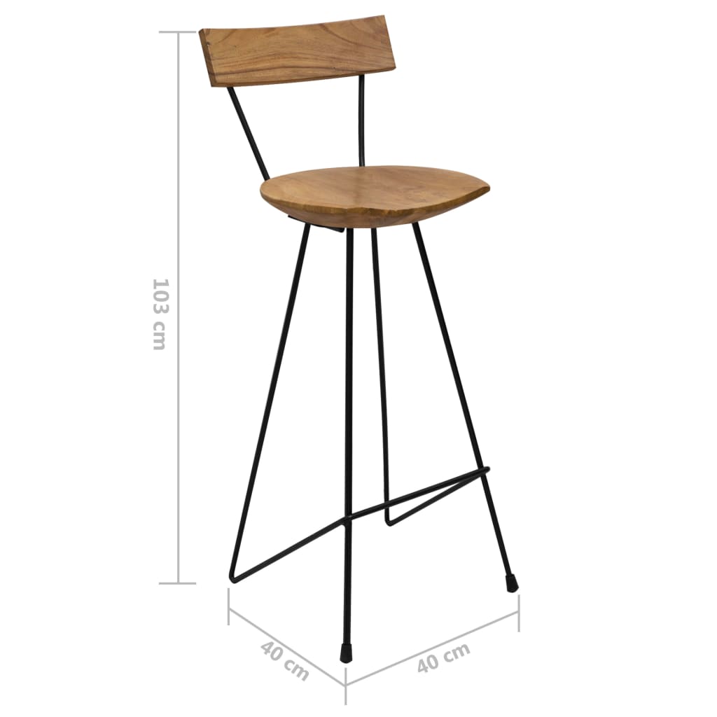 vidaXL Scaune de bar, 2 buc., lemn masiv de tec vidaXL Scaune de bar, 2 buc., lemn masiv de tec
