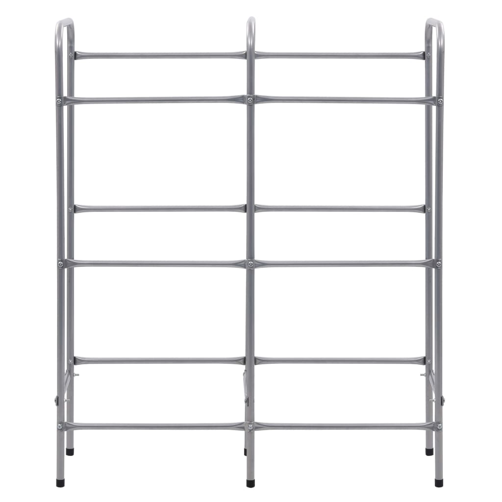 vidaXL Raft de depozitare pentru 6 lăzi, argintiu, 96x33x116 cm, oțel vidaXL Raft de depozitare pentru 6 lăzi, argintiu, 96x33x116 cm, oțel