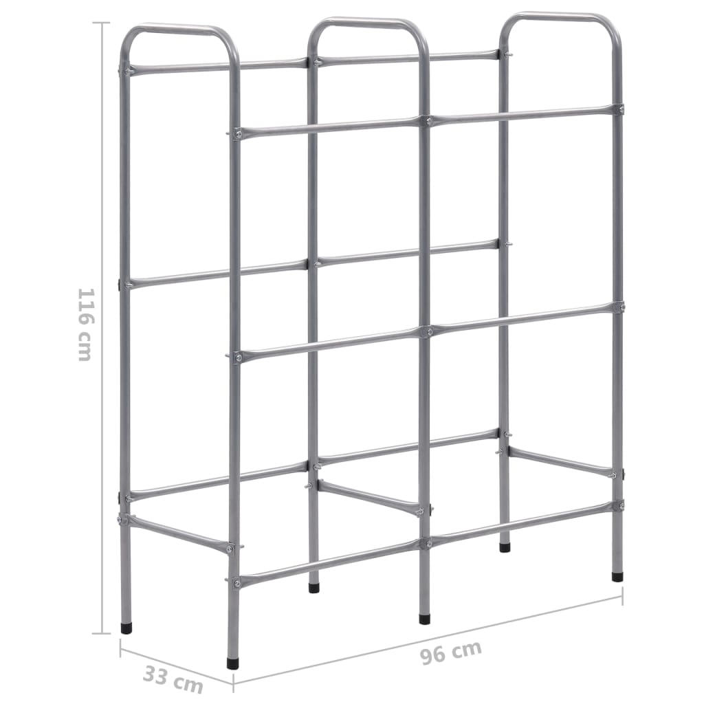 vidaXL Raft de depozitare pentru 6 lăzi, argintiu, 96x33x116 cm, oțel vidaXL Raft de depozitare pentru 6 lăzi, argintiu, 96x33x116 cm, oțel