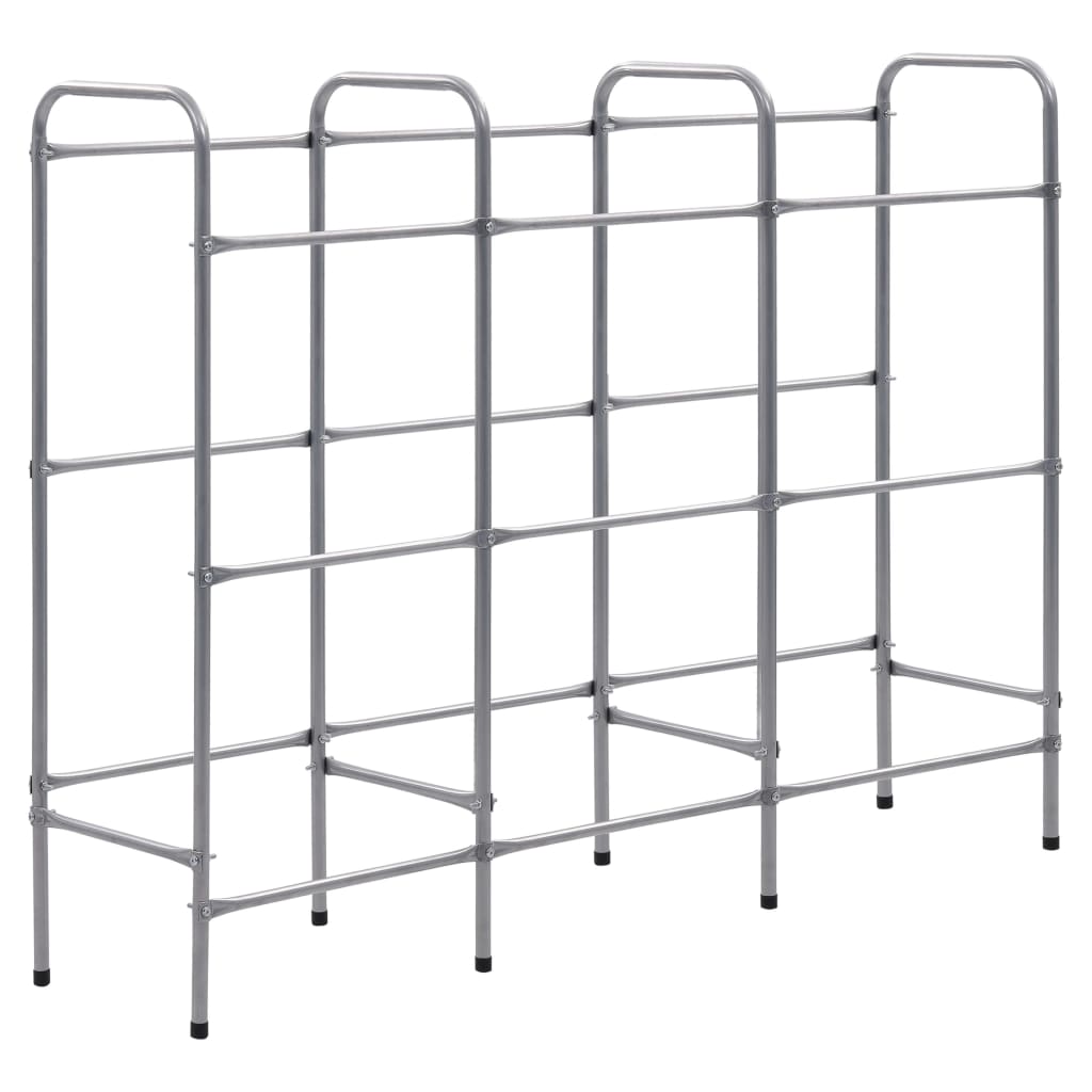 vidaXL Raft de depozitare pentru 9 lăzi, argintiu, 145x33x116 cm, oțel vidaXL Raft de depozitare pentru 9 lăzi, argintiu, 145x33x116 cm, oțel