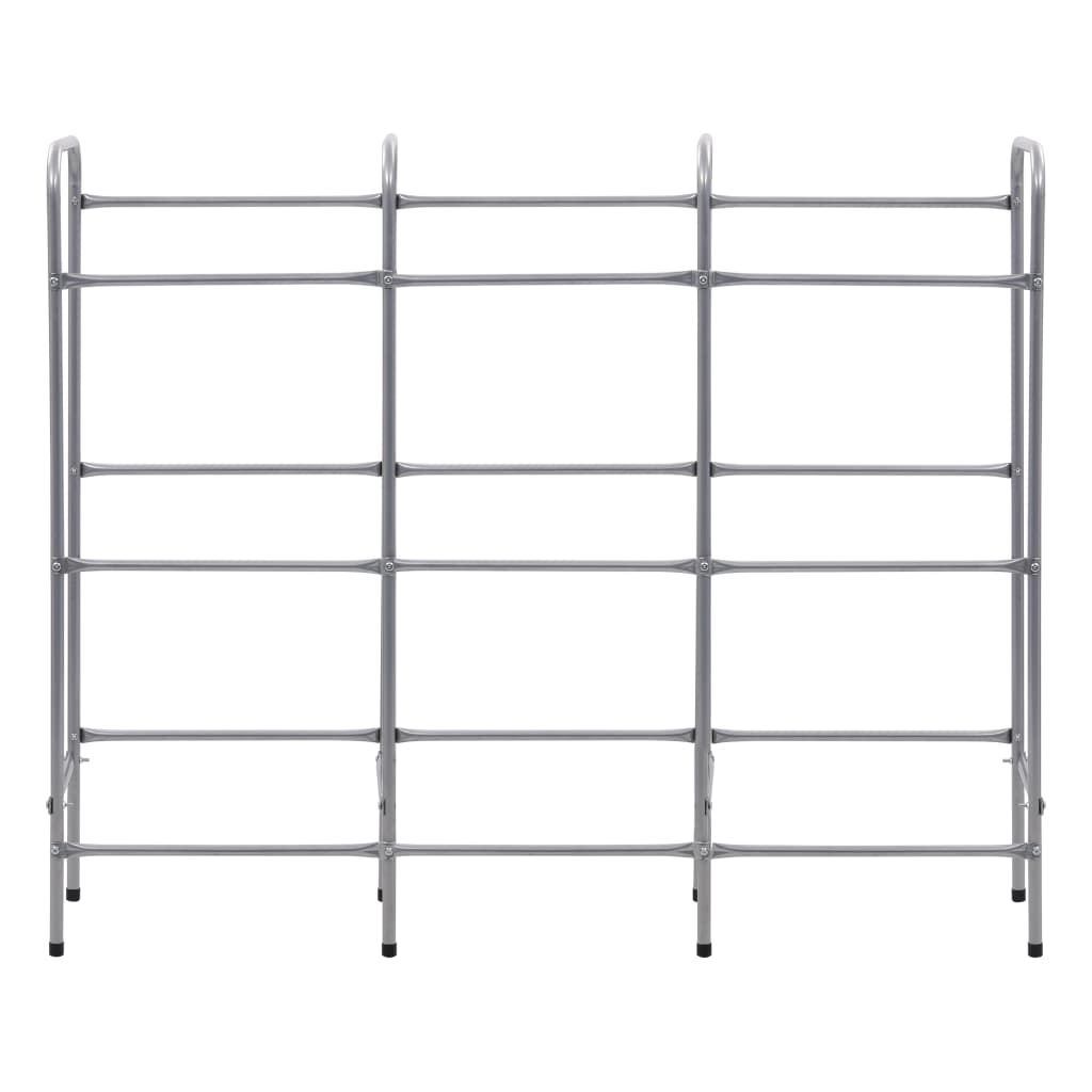 vidaXL Raft de depozitare pentru 9 lăzi, argintiu, 145x33x116 cm, oțel vidaXL Raft de depozitare pentru 9 lăzi, argintiu, 145x33x116 cm, oțel