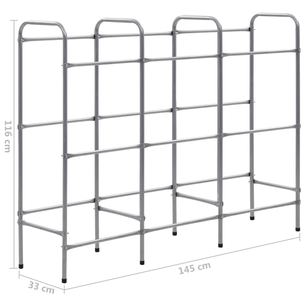 vidaXL Raft de depozitare pentru 9 lăzi, argintiu, 145x33x116 cm, oțel vidaXL Raft de depozitare pentru 9 lăzi, argintiu, 145x33x116 cm, oțel