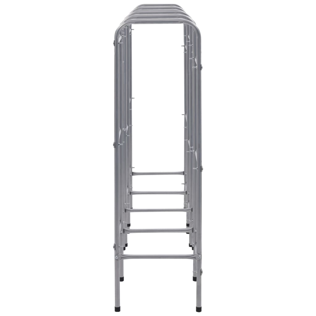 vidaXL Raft de depozitare pentru 12 lăzi argintiu 190x33x116 cm oțel