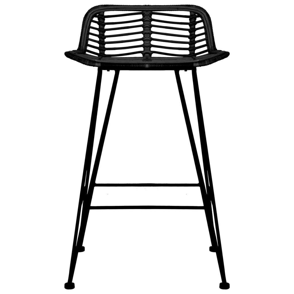 vidaXL Scaune de bar, 2 buc., negru, ratan vidaXL Scaune de bar, 2 buc., negru, ratan