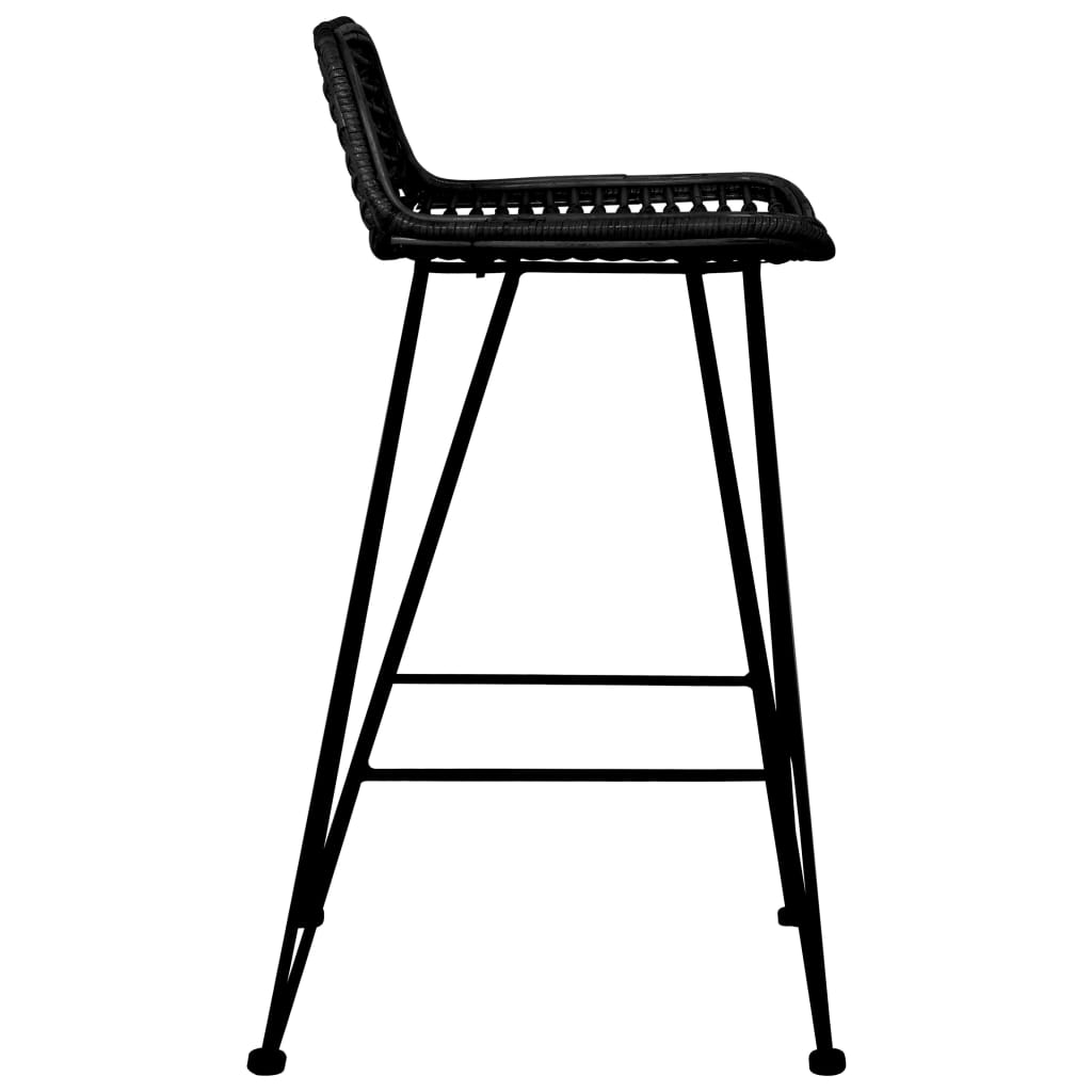 vidaXL Scaune de bar, 2 buc., negru, ratan vidaXL Scaune de bar, 2 buc., negru, ratan