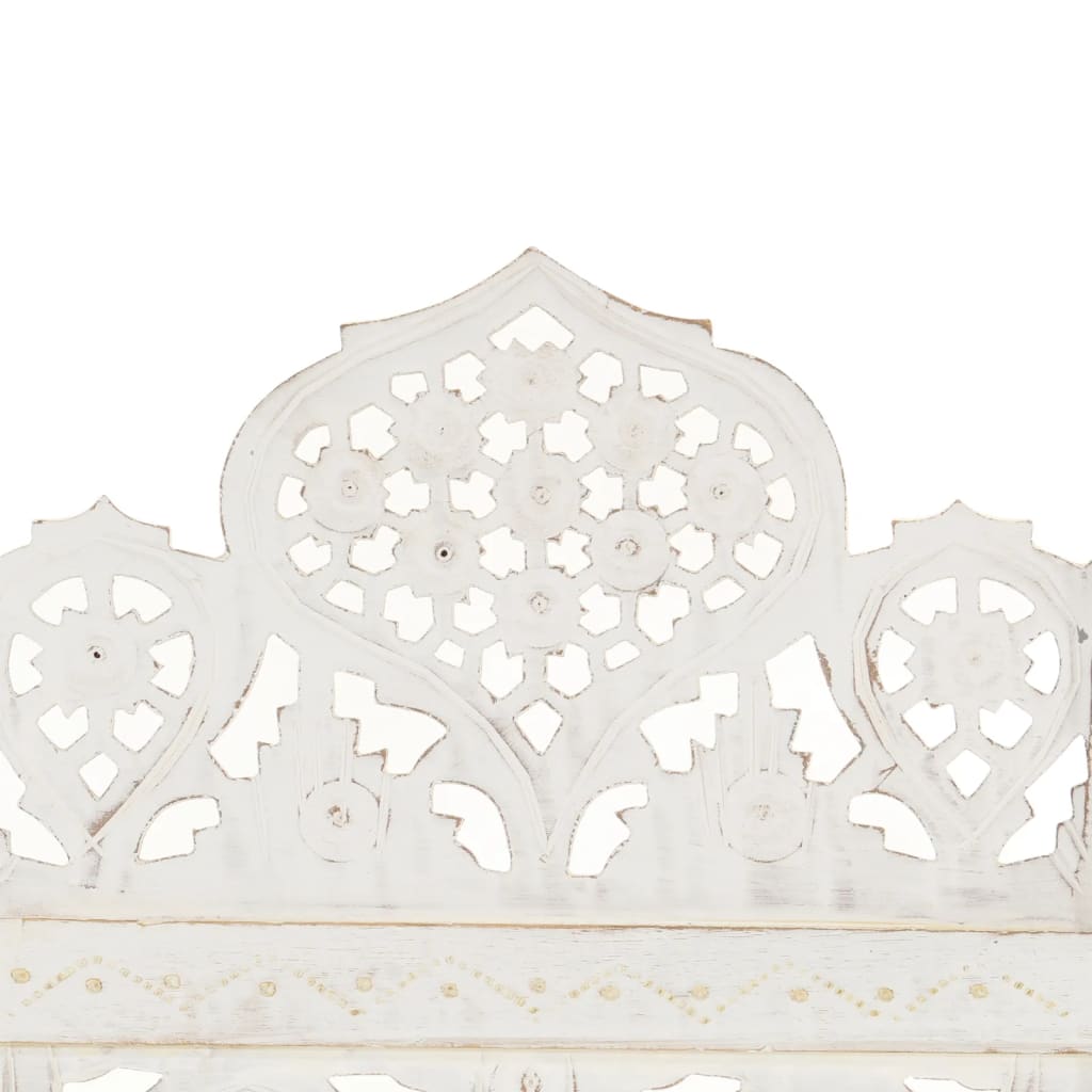 vidaXL Paravan cameră sculptat manual 3 panouri alb 120x165 cm mango vidaXL Paravan cameră sculptat manual 3 panouri alb 120x165 cm mango
