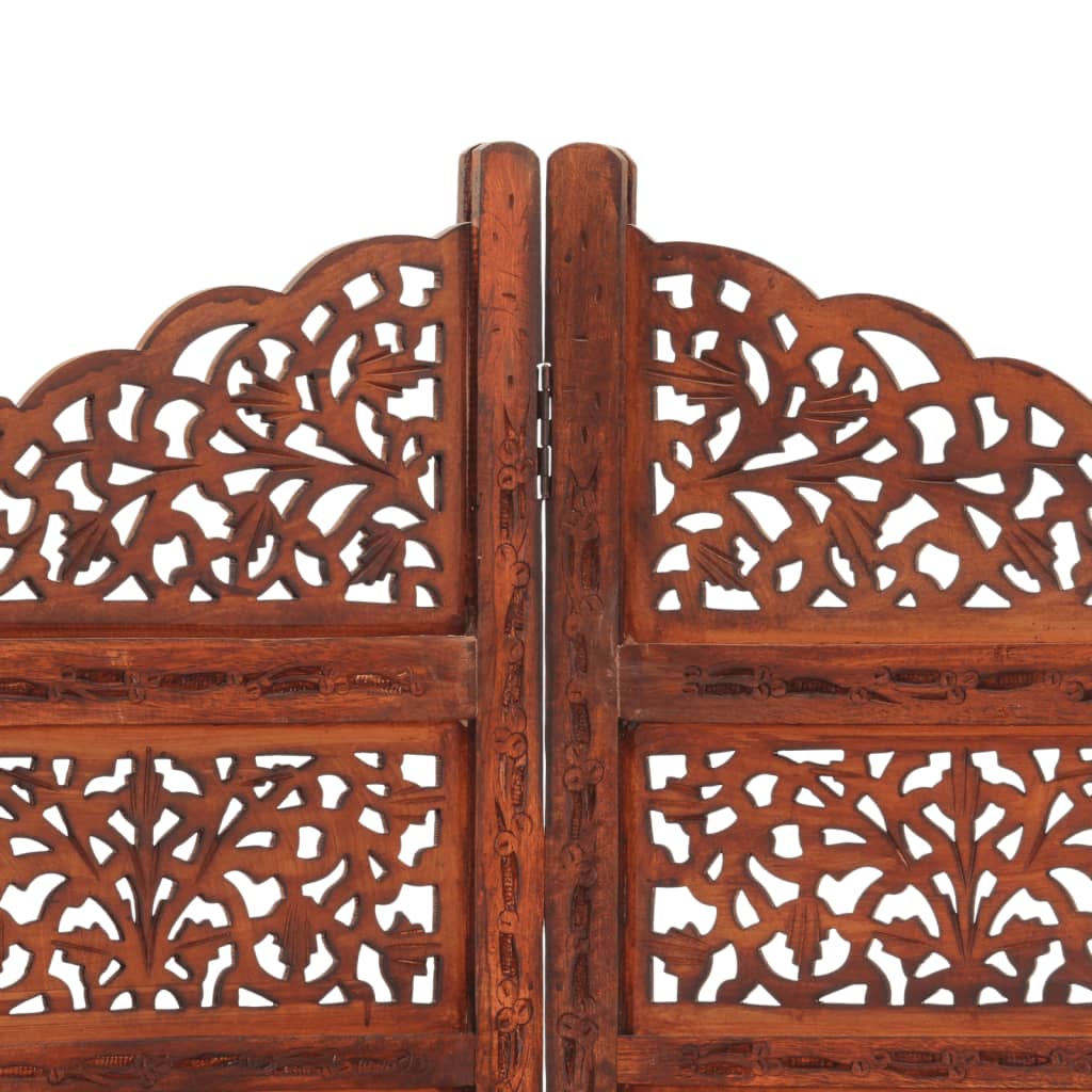 vidaXL Paravan cameră sculptat manual 4 panouri maro 160x165 cm mango vidaXL Paravan cameră sculptat manual 4 panouri maro 160x165 cm mango