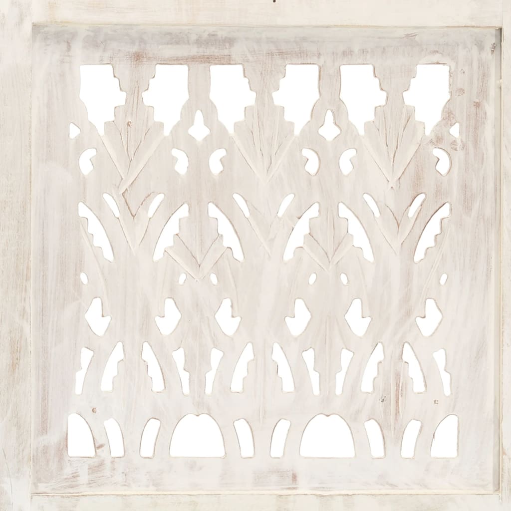 vidaXL Paravan cameră sculptat manual 3 panouri alb 120x165 cm mango vidaXL Paravan cameră sculptat manual 3 panouri alb 120x165 cm mango
