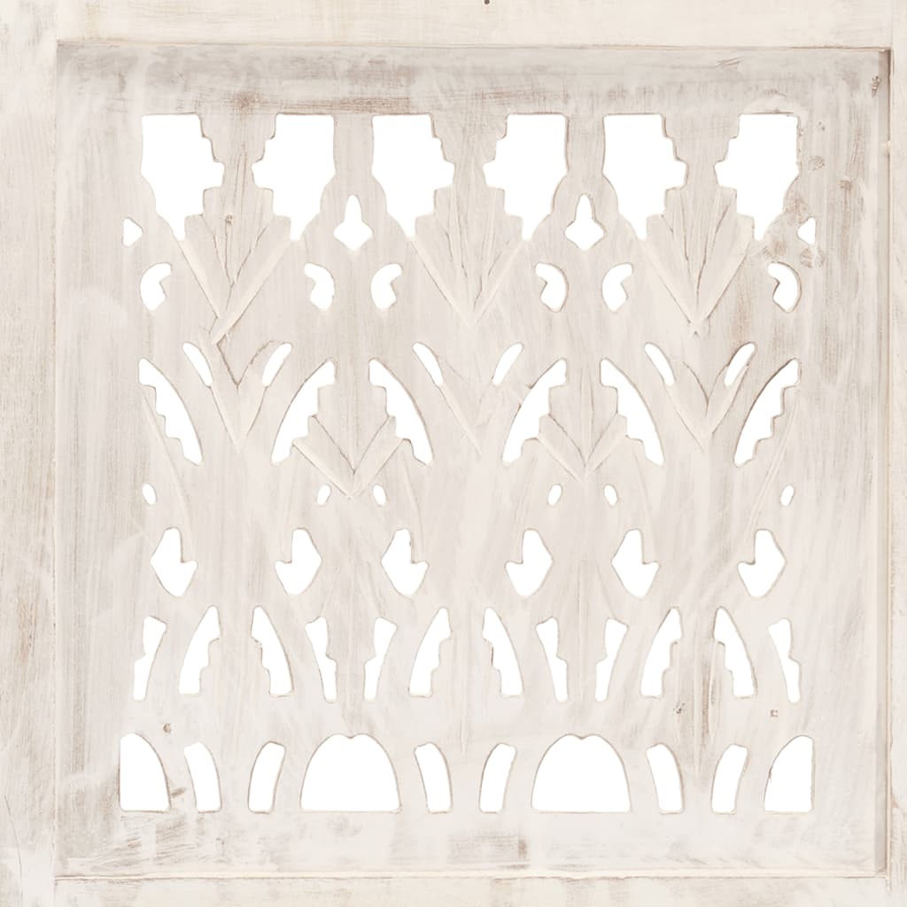 vidaXL Paravan cameră sculptat manual 5 panouri alb 200x165 cm mango vidaXL Paravan cameră sculptat manual 5 panouri alb 200x165 cm mango