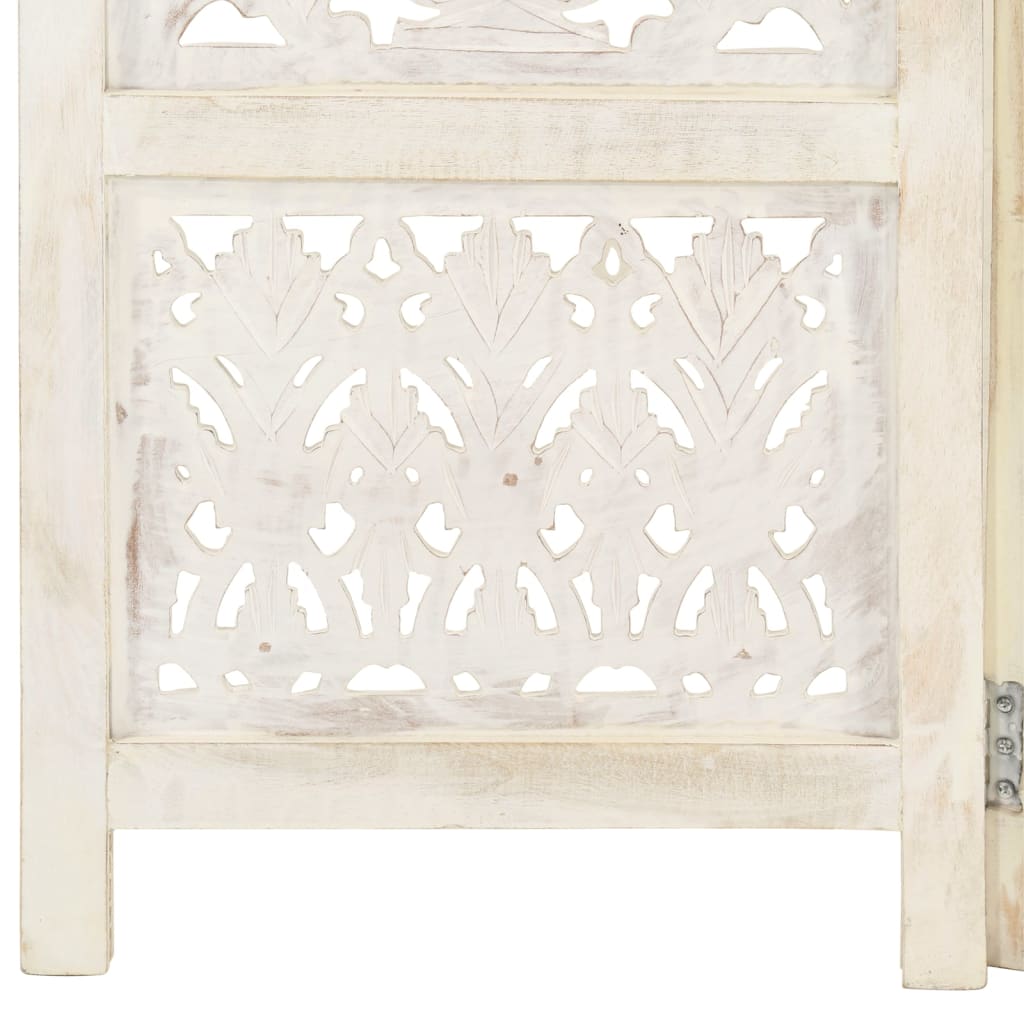 vidaXL Paravan cameră sculptat manual 5 panouri alb 200x165 cm mango vidaXL Paravan cameră sculptat manual 5 panouri alb 200x165 cm mango