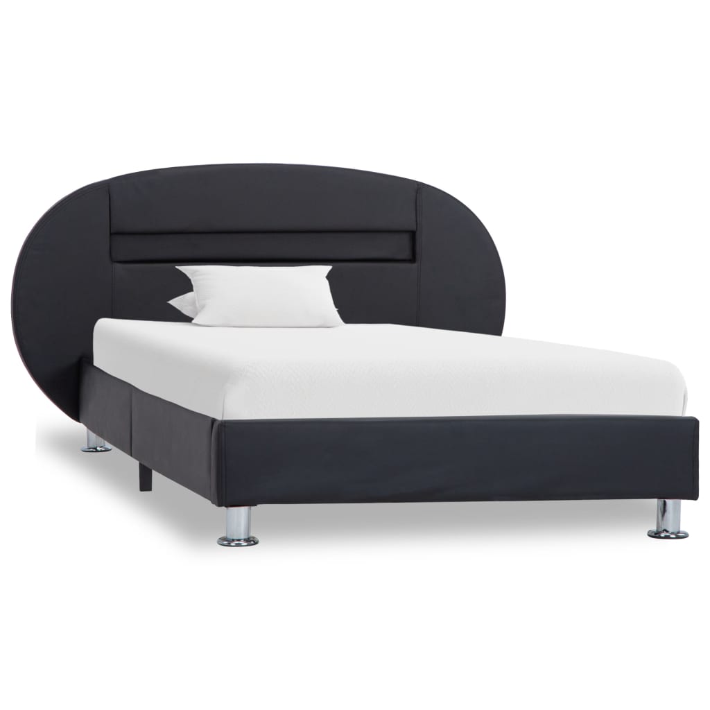 vidaXL Cadru de pat cu LED, negru, 90 x 200 cm, piele artificială vidaXL Cadru de pat cu LED, negru, 90 x 200 cm, piele artificială