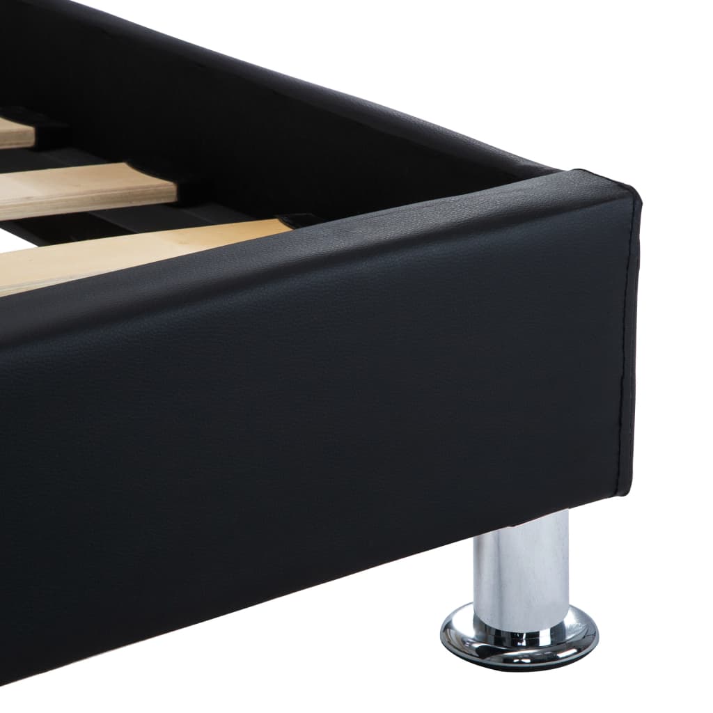 vidaXL Cadru de pat cu LED, negru, 90 x 200 cm, piele artificială vidaXL Cadru de pat cu LED, negru, 90 x 200 cm, piele artificială