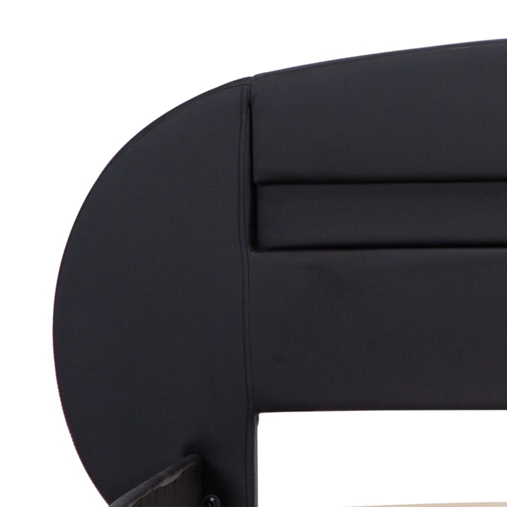 vidaXL Cadru de pat cu LED, negru, 180 x 200 cm, piele ecologică