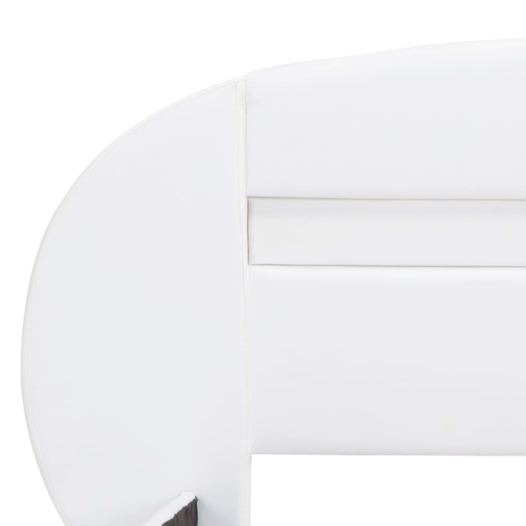 vidaXL Cadru de pat cu LED, alb, 100 x 200 cm, piele ecologică