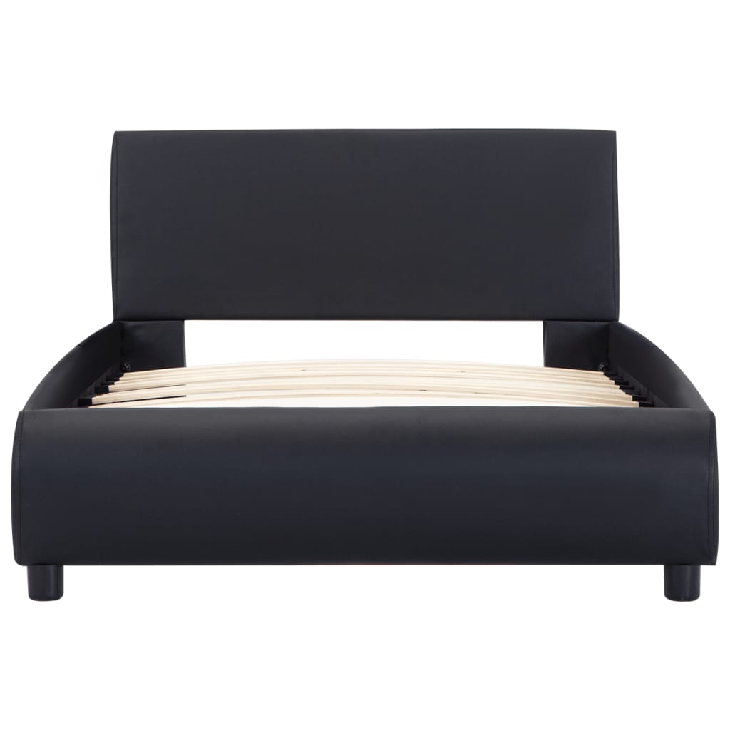 vidaXL Cadru de pat cu LED, negru, 90 x 200 cm, piele ecologică vidaXL Cadru de pat cu LED, negru, 90 x 200 cm, piele ecologică
