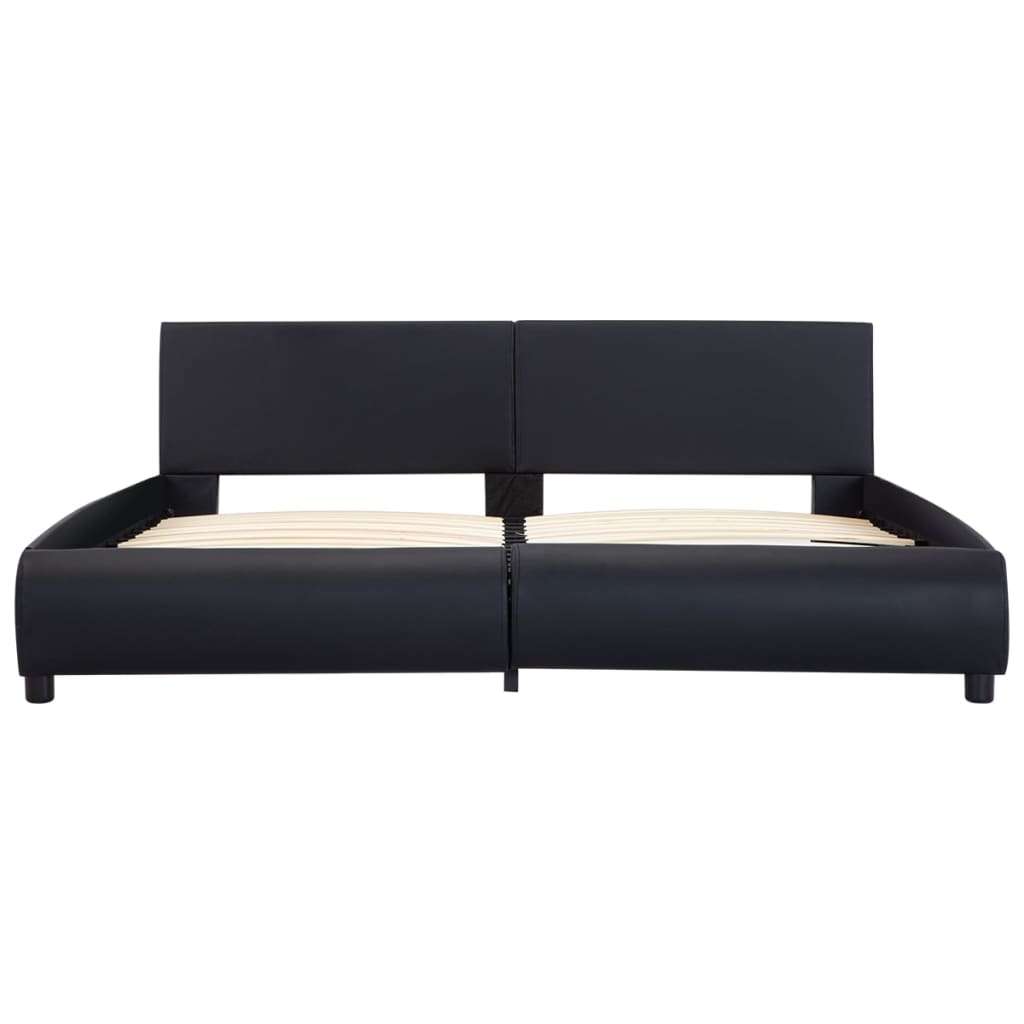 vidaXL Cadru de pat cu LED, negru, 180 x 200 cm, piele ecologică vidaXL Cadru de pat cu LED, negru, 180 x 200 cm, piele ecologică