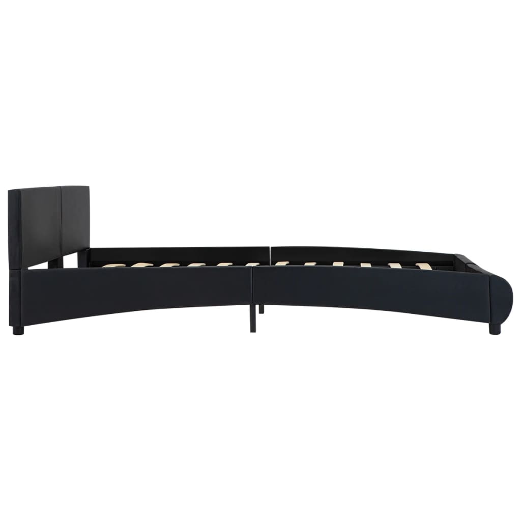 vidaXL Cadru de pat cu LED, negru, 180 x 200 cm, piele ecologică vidaXL Cadru de pat cu LED, negru, 180 x 200 cm, piele ecologică