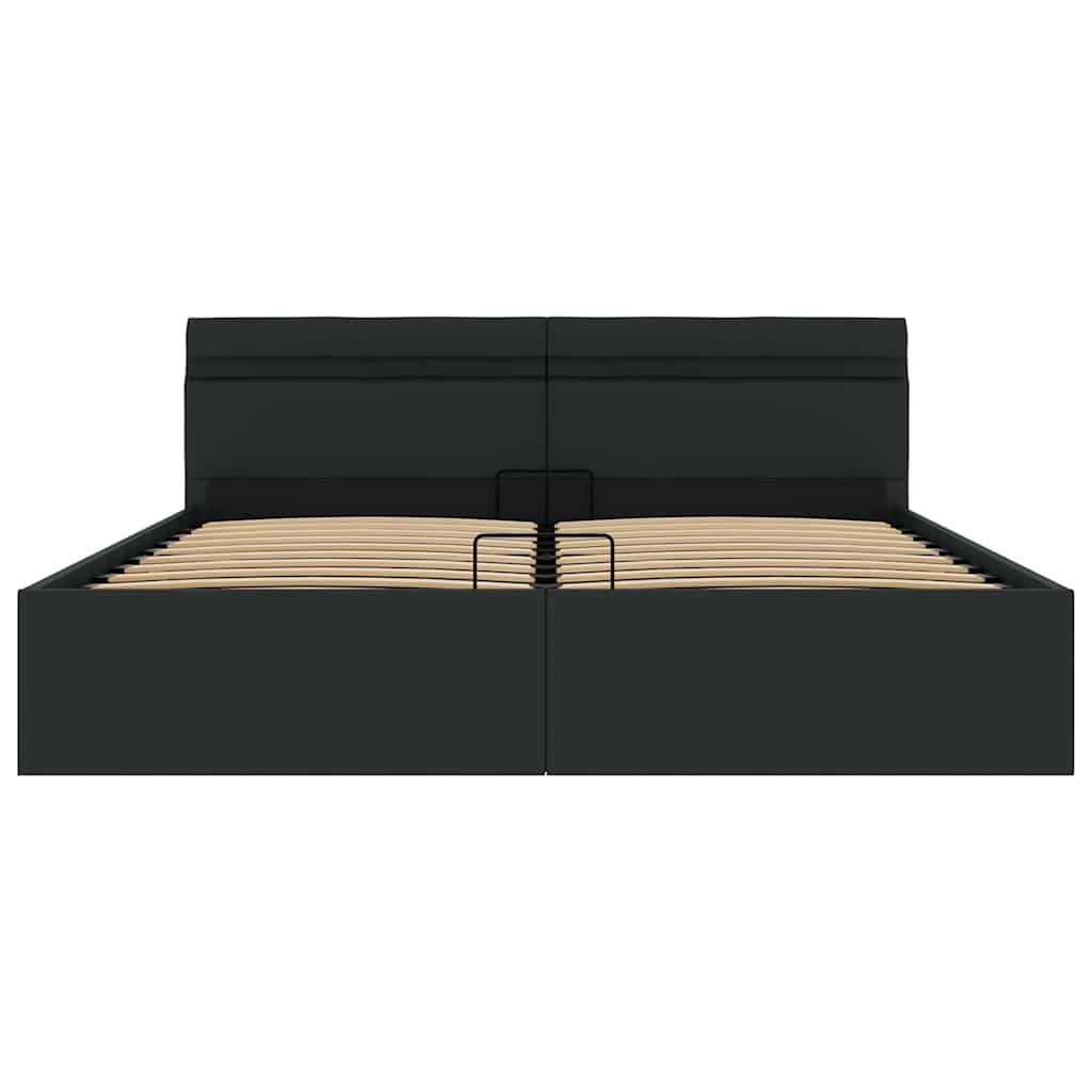 vidaXL Cadru de pat hidraulic cu ladă LED negru 180 x 200 cm piele eco vidaXL Cadru de pat hidraulic cu ladă LED negru 180 x 200 cm piele eco