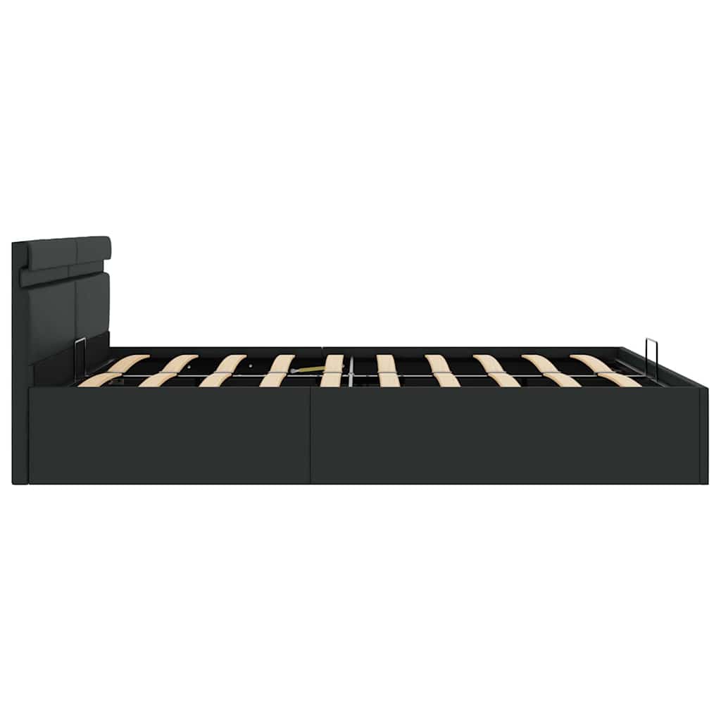 vidaXL Cadru de pat hidraulic cu ladă LED negru 180 x 200 cm piele eco vidaXL Cadru de pat hidraulic cu ladă LED negru 180 x 200 cm piele eco