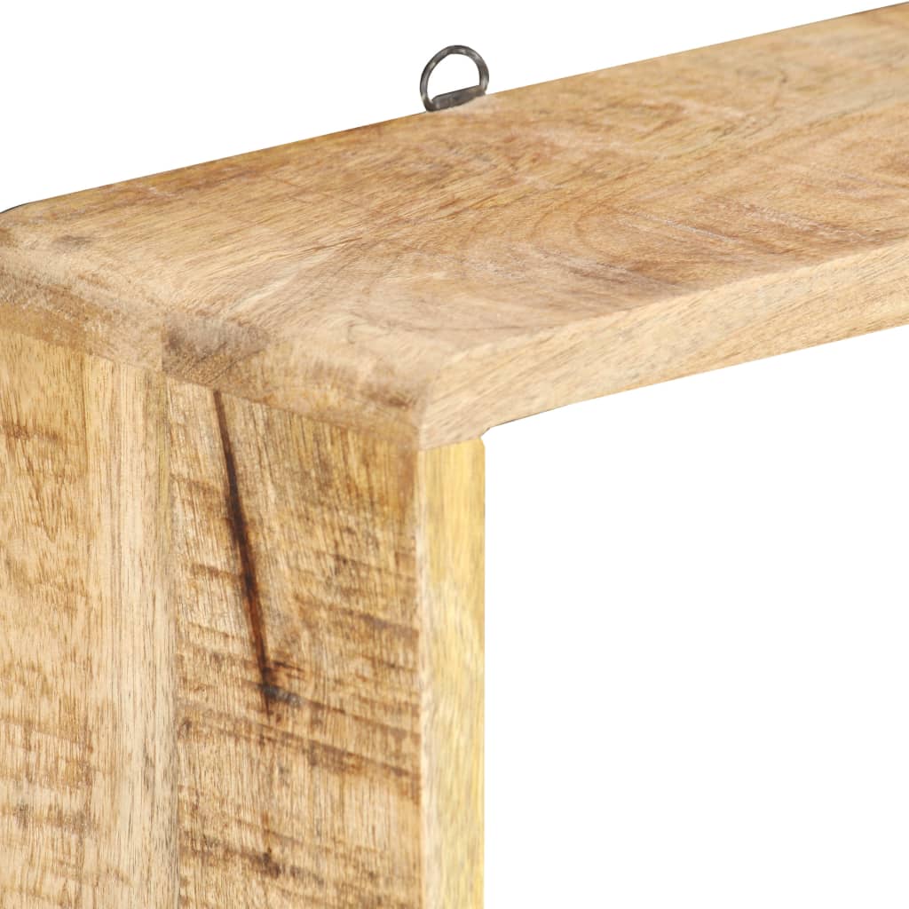 vidaXL Set rafturi de perete cub, 3 piese, lemn masiv de mango